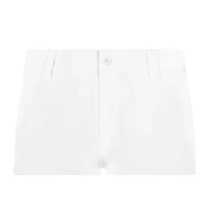 Bermuda multibolsillos Velilla 103027 Blanco, detalle de cierre de cintura