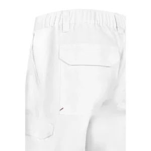 Bermuda multibolsillos Velilla 103027 Blanco, detalle de bolsillo trasero