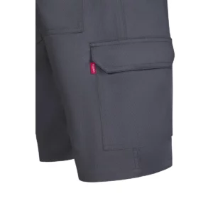 Bermuda multibolsillos Velilla 103027 Gris, detalle de bolsillo lateral con tapeta