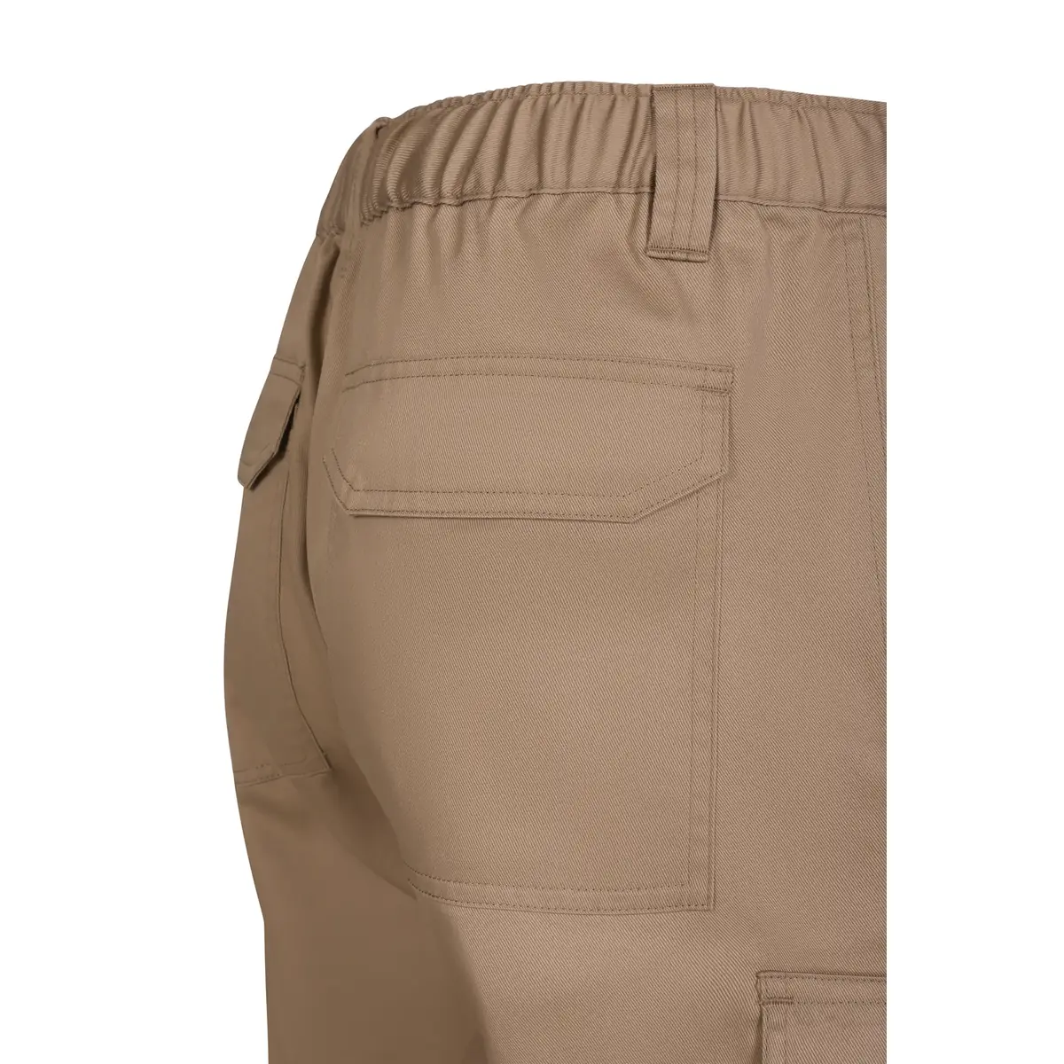 Bermuda multibolsillos Velilla 103027 31 Bermuda multibolsillos Velilla 103027 Beige arena, detalle de cintura y bolsillo trasero