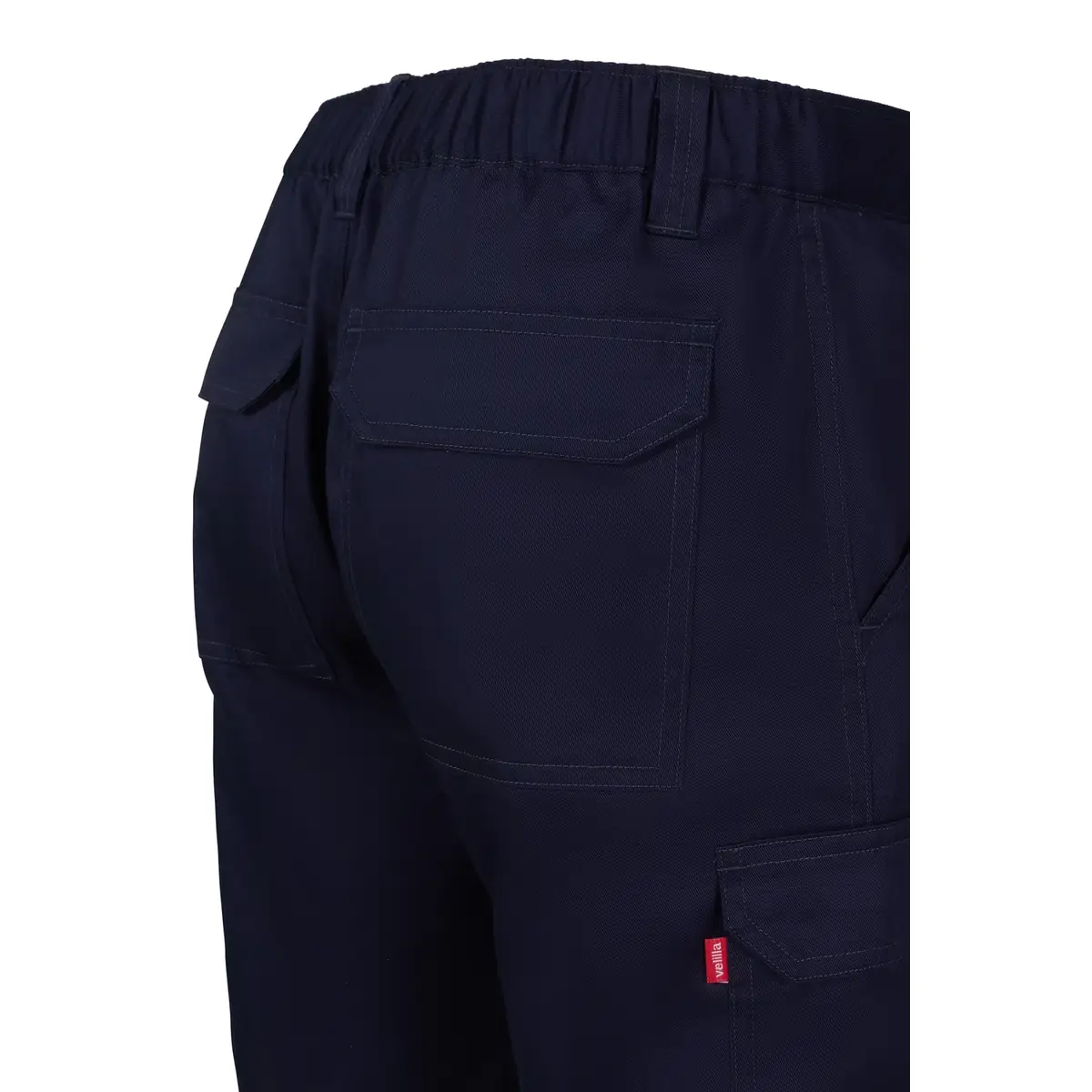 Bermuda multibolsillos Velilla 103027 18 Bermuda multibolsillos Velilla 103027 Azul navy, detalle de cintura y bolsillo trasero