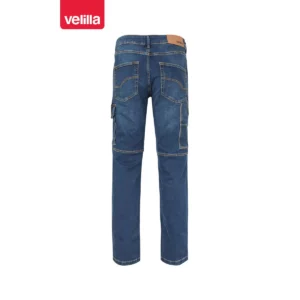 Pantalón dénim multibolsillos Velilla 103028S Dénim azul, vista trasera