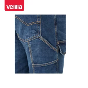 Pantalón dénim multibolsillos Velilla 103028S Dénim azul, detalle de bolsillos traseros y de herramienta