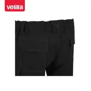 Pantalón multibolsillos Velilla ARROW 103030X Negro, detalle de cintura y bolsillo trasero