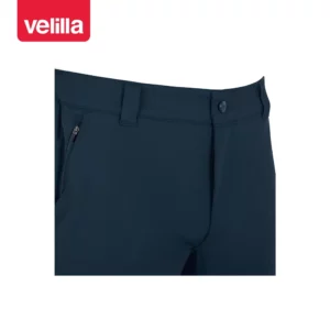 Pantalón multibolsillos Velilla ARROW 103030X Azul petróleo, detalle de cinturilla y cierre