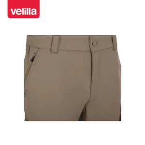 Pantalón multibolsillos Velilla ARROW 103030X Beige arena, detalle de cinturilla y cierre