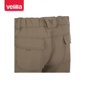 Pantalón multibolsillos Velilla ARROW 103030X Beige arena, detalle de cintura y bolsillo trasero