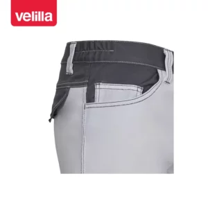 Pantalón stretch bicolor Velilla 103031S Blanco/Gris, detalle de refuerzo y cintura trasera