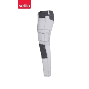 Pantalón stretch bicolor Velilla 103031S Blanco/Gris, vista lateral