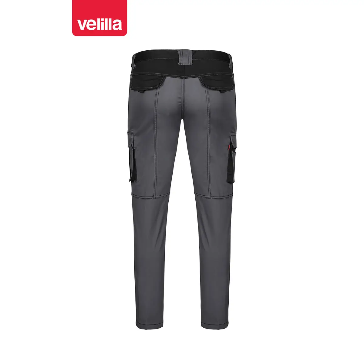 Pantalón stretch bicolor Velilla 103031S 7 Pantalón stretch bicolor Velilla 103031S Gris/Negro, vista trasera