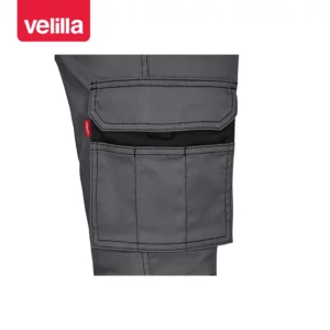 Pantalón stretch bicolor Velilla 103031S Gris/Negro, detalle de bolsillo lateral