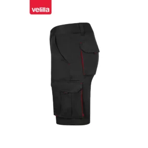 Bermudas stretch bicolor Velilla 103034S Negro/Rojo, vista lateral
