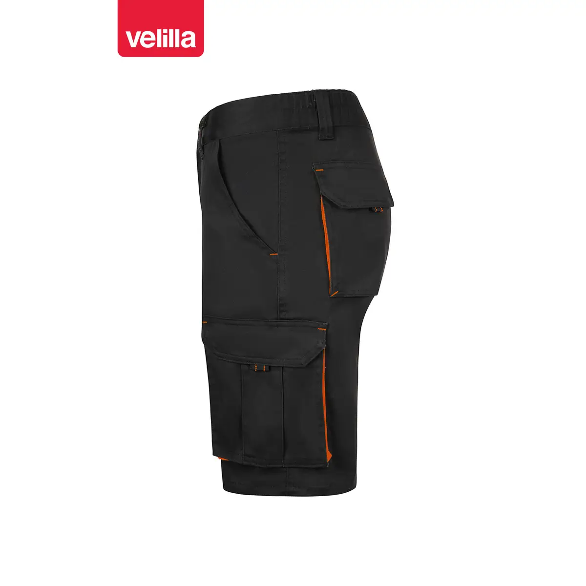 Bermudas stretch bicolor Velilla 103034S 34 Bermudas stretch bicolor Velilla 103034S Negro/Naranja, vista lateral