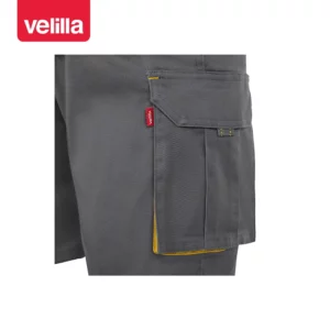 Bermudas stretch bicolor Velilla 103034S Gris/Amarillo, detalle de bolsillo lateral y contraste