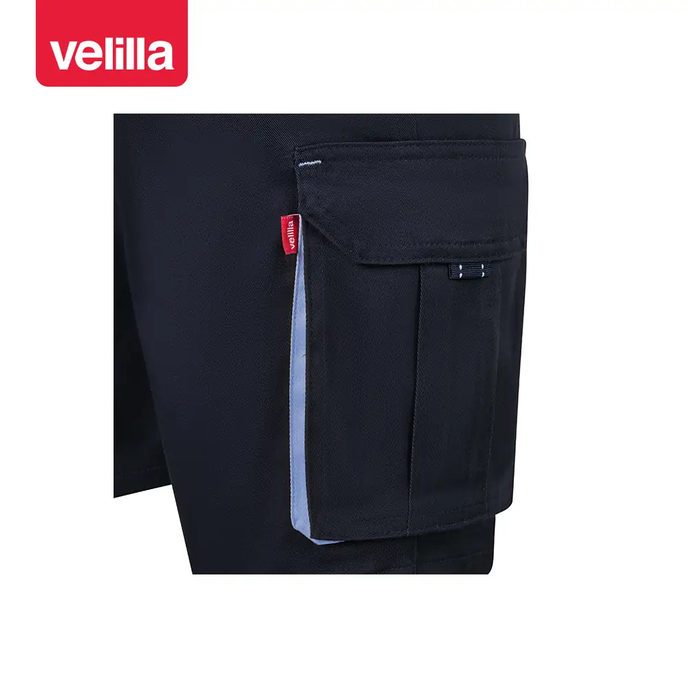 Bermudas stretch bicolor Velilla 103034S 31 Bermudas stretch bicolor Velilla 103034S Azul navy/Celeste, detalle de bolsillo lateral y contraste
