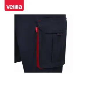 Bermudas stretch bicolor Velilla 103034S Azul navy/Rojo, detalle de bolsillo lateral y contraste