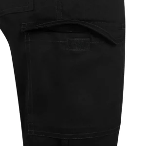 Pantalón forro polar Velilla 103037 Negro, detalle de bolsillo lateral con tapeta abierta