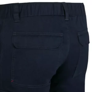 Pantalón forro polar Velilla 103037 Azul navy, detalle de cintura y bolsillo trasero