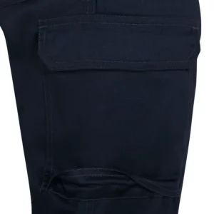Pantalón forro polar Velilla 103037 Azul navy, detalle de tapeta y fuelle del bolsillo lateral