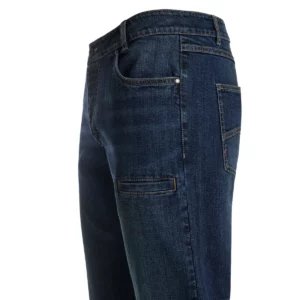 Pantalón dénim stretch Velilla 103038S Dénim azul, detalle de bolsillo de pierna