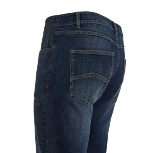 Pantalón dénim stretch Velilla 103038S Dénim azul, detalle de bolsillo trasero y costado