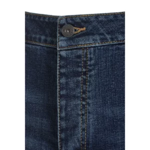 Pantalón dénim stretch Velilla 103038S Dénim azul, detalle de botón de cintura