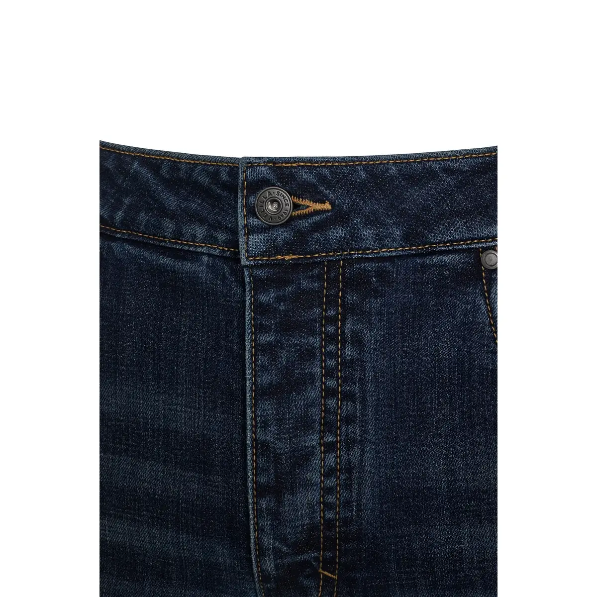 Pantalón dénim multibolsillos Velilla 103048S 6 Pantalón dénim multibolsillos Velilla 103048S Dénim azul, detalle de botón de cintura