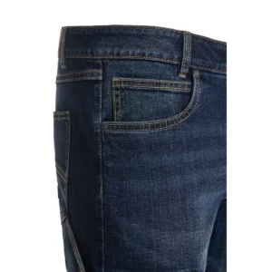 Bermuda dénim stretch Velilla 103049S Dénim azul, detalle de bolsillos delantero y relojero