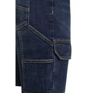 Bermuda dénim stretch Velilla 103049S Dénim azul, detalle de bolsillo para herramientas