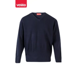 Jersey punto fino cuello pico Velilla 104 Azul marino, vista frontal