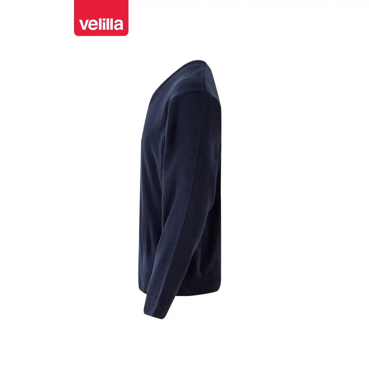 Jersey punto fino cuello pico Velilla 104 5 Jersey punto fino cuello pico Velilla 104 Azul marino, vista lateral
