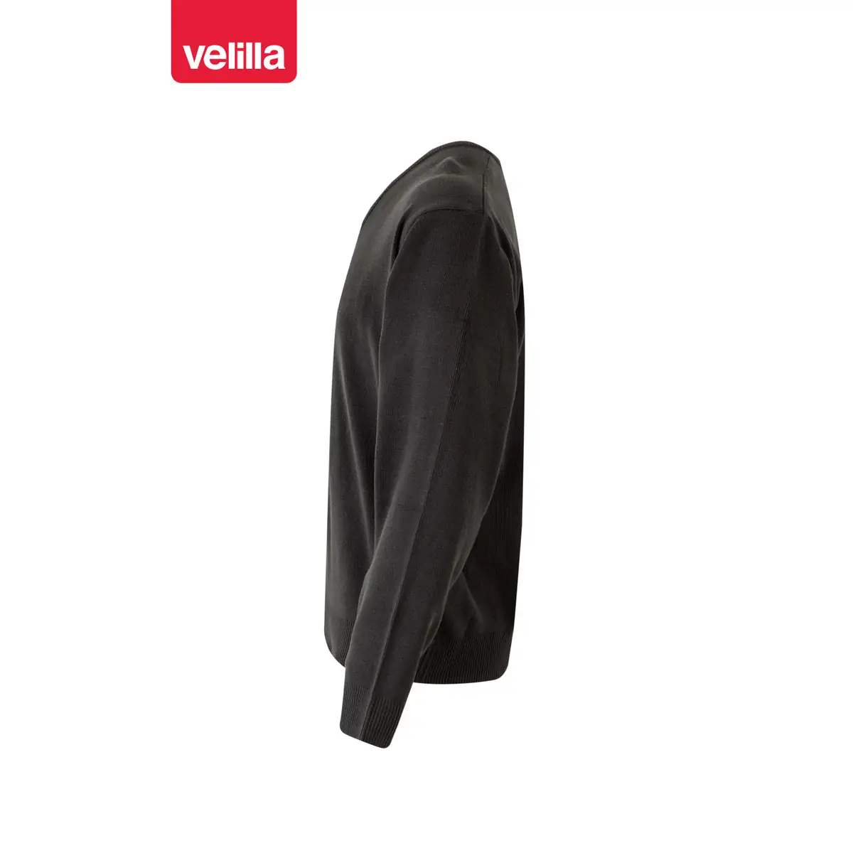 Jersey punto fino cuello pico Velilla 104 2 Jersey punto fino cuello pico Velilla 104 Gris, vista lateral