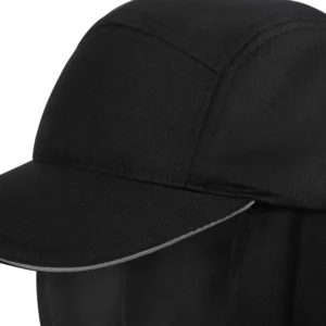 Gorra con cubrenucas Velilla 104001 Negro, detalle de visera y panel frontal