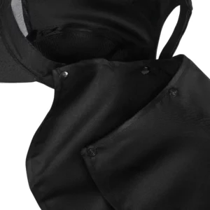 Gorra con cubrenucas Velilla 104001 Negro, detalle de sujeción del cubrenucas