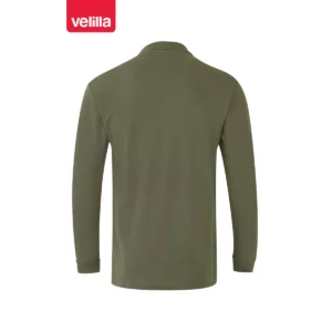Polo manga larga Velilla 105503 Verde caza, vista trasera