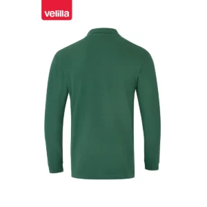 Polo manga larga Velilla 105503 Verde bosque, vista trasera