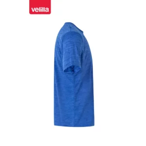 Camiseta técnica jaspeada Velilla 105507 Azulina jaspeado, vista lateral