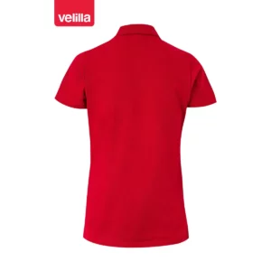 Polo stretch manga corta mujer Velilla 105509S Rojo, vista trasera