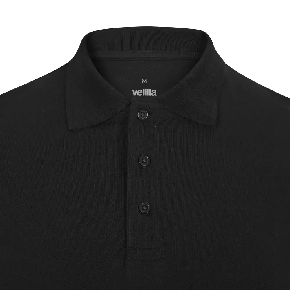 Polo OCS manga corta hombre Velilla 105510S 19 Polo OCS manga corta hombre Velilla 105510S Negro, detalle de cuello y cierre de botones