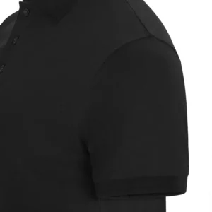 Polo OCS manga corta hombre Velilla 105510S Negro, detalle de manga y hombro