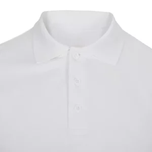 Polo OCS manga corta hombre Velilla 105510S Blanco, detalle de cuello y cierre de botones