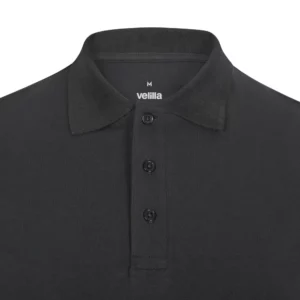 Polo OCS manga corta hombre Velilla 105510S Gris antracita, detalle de cuello y cierre de botones