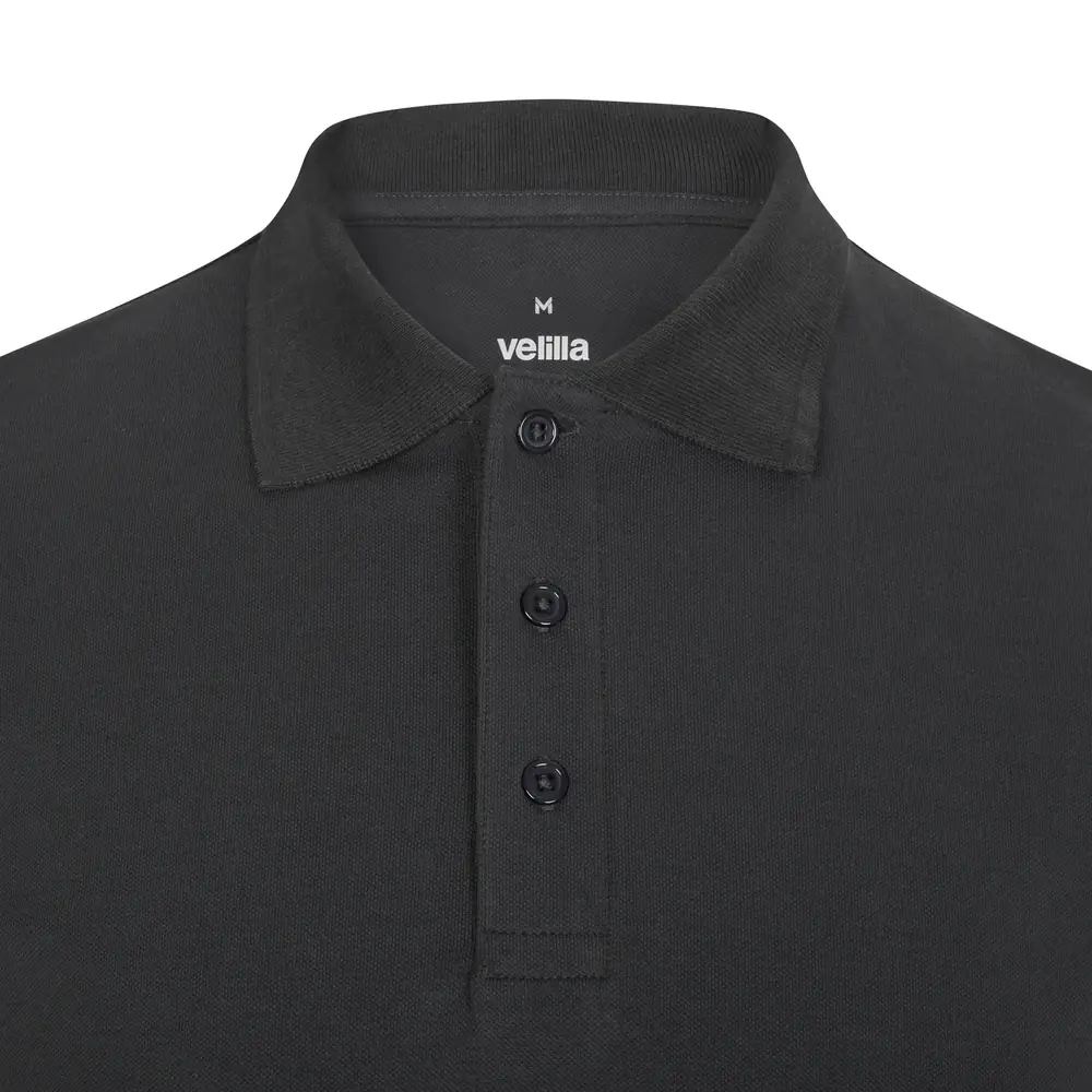 Polo OCS manga corta hombre Velilla 105510S 23 Polo OCS manga corta hombre Velilla 105510S Gris antracita, detalle de cuello y cierre de botones