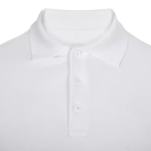 Polo OCS manga larga hombre Velilla 105511S Blanco, detalle de cuello y cierre de botones