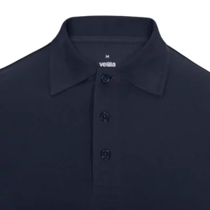 Polo OCS manga larga hombre Velilla 105511S Azul navy, detalle de cuello y cierre de botones