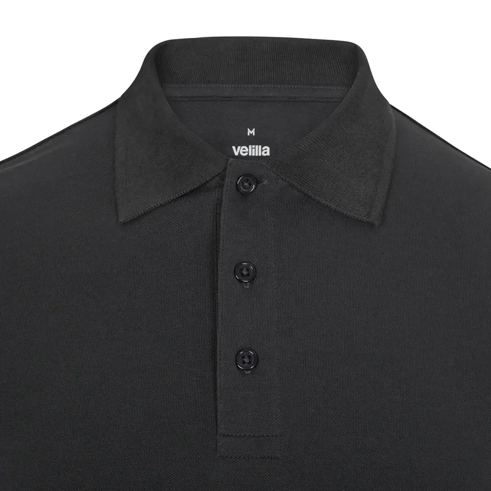 Polo OCS manga larga hombre Velilla 105511S 23 Polo OCS manga larga hombre Velilla 105511S Gris antracita, detalle de cuello y cierre de botones