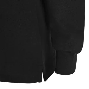 Polo OCS manga larga mujer Velilla 105511SW Negro, detalle de puño y abertura lateral