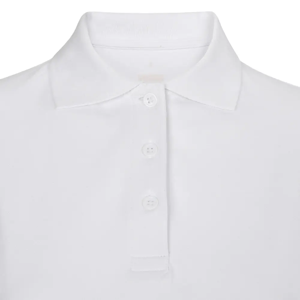 Polo OCS manga larga mujer Velilla 105511SW 17 Polo OCS manga larga mujer Velilla 105511SW Blanco, detalle de cuello y cierre de botones