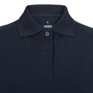 Polo OCS manga larga mujer Velilla 105511SW Azul navy, detalle de cuello y cierre de botones