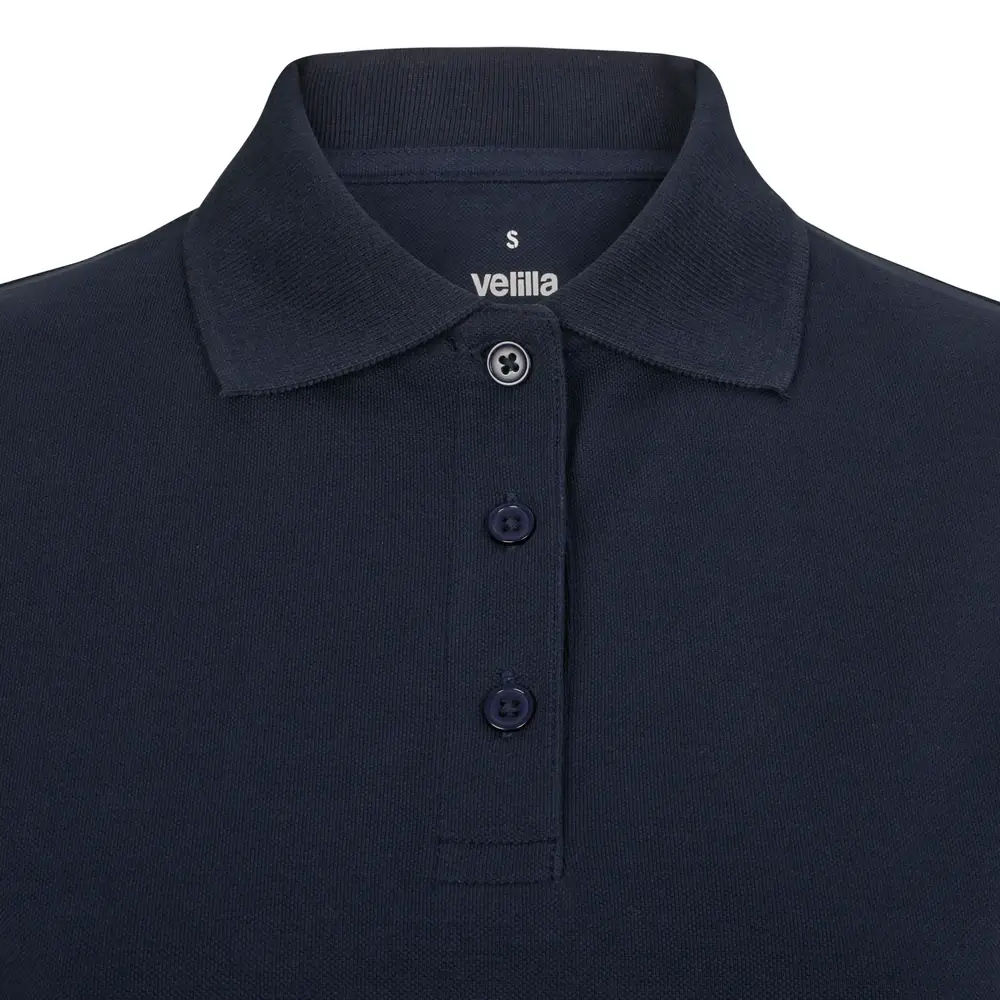 Polo OCS manga larga mujer Velilla 105511SW 21 Polo OCS manga larga mujer Velilla 105511SW Azul navy, detalle de cuello y cierre de botones